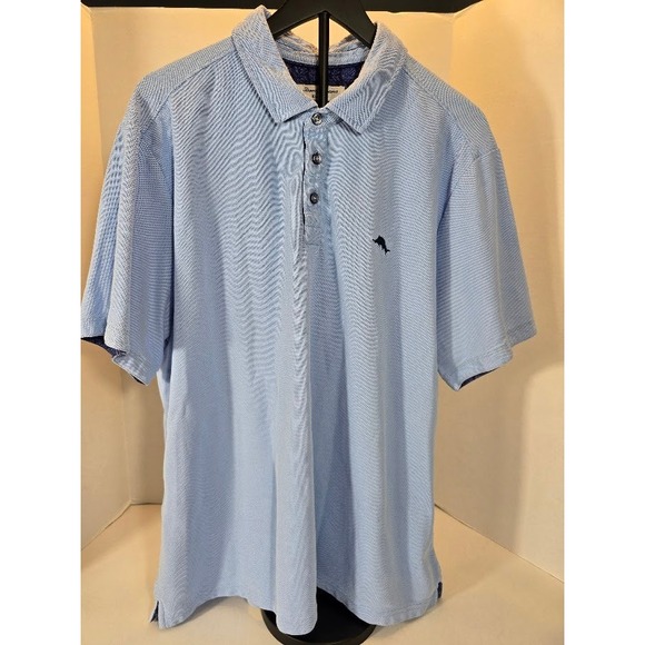 Tommy Bahama IslandZone Polo Shirt Mens XXL Blue Short Sleeve Marlin Logo 2X - Picture 1 of 8